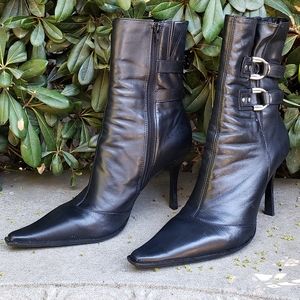 Black leather boots